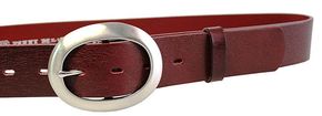 Penny Belts Ženski usnjeni pas 11895 Temno rdeč (Dolžina traku 100 cm)
