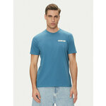 Bombažna kratka majica Calvin Klein Jeans turkizna LV04RC846G