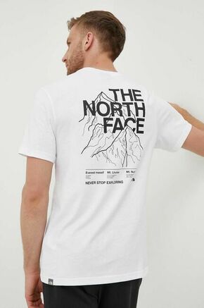 Bombažna kratka majica The North Face bela barva - bela. Lahkotna kratka majica iz kolekcije The North Face