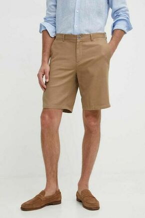 Bombažne kratke hlače Sisley rjava barva - rjava. Kratke hlače iz kolekcije Sisley. Model izdelan iz gladke tkanine. Model iz izjemno udobne bombažne tkanine.