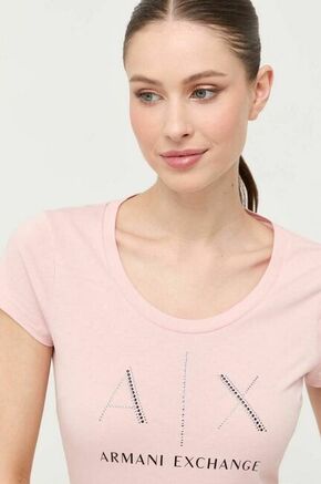 Bombažna kratka majica Armani Exchange roza barva - roza. Body iz kolekcije Armani Exchange
