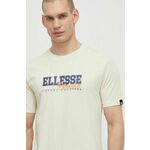 Bombažna kratka majica Ellesse Zagda T-Shirt moška, bež barva, SHV20122 - bež. Kratka majica iz kolekcije Ellesse, izdelana iz elastične pletenine. Model iz izjemno udobne bombažne tkanine.