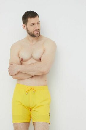 Kratke hlače za kopanje John Frank rumena barva - rumena. Kopalne kratke hlače iz kolekcije John Frank. Model izdelan iz tanke