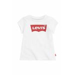 Otroški t-shirt Levi's bela barva - bela. Otroški T-shirt iz kolekcije Levi's. Model izdelan iz tanke, elastične pletenine.