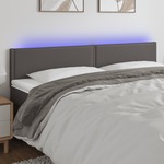 LED posteljno vzglavje sivo 160x5x78/88 cm umetno usnje