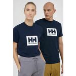Helly Hansen bombažna majica - mornarsko modra. T-shirt iz zbirke Helly Hansen. Model narejen iz tanka, elastična tkanina.