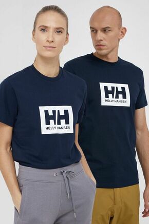 Helly Hansen bombažna majica - mornarsko modra. T-shirt iz zbirke Helly Hansen. Model narejen iz tanka