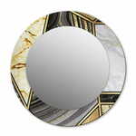 tulup.si Okroglo ogledalo s potiskanim okvirjem Agat marmor in zlato fi 70 cm