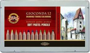 Koh-i-Noor prašne umetniške krede v svinčniku GIOCONDA komplet 12 kosov v pločevinasti škatli