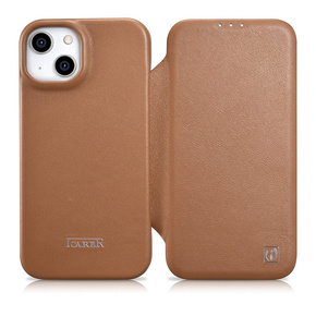 ICARER ce premium leather folio case iPhone 14 plus magnetic flip leather folio case magsafe brown (wmi14220715-bn)