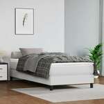 vidaXL Box spring postelja z vzmetnico bela 90x200 cm umetno usnje