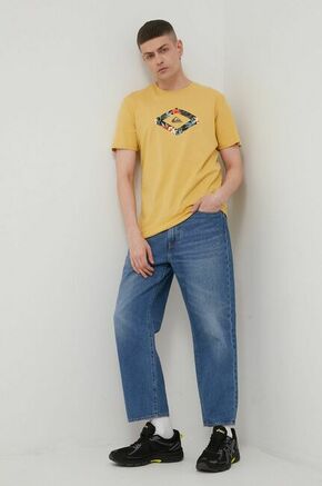 Quiksilver bombažna majica - rumena. T-shirt iz zbirke Quiksilver. Model narejen iz tanka