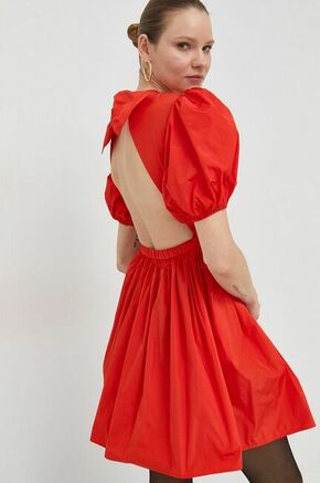 Obleka Red Valentino oranžna barva - oranžna. Obleka iz kolekcije Red Valentino. Nabran model