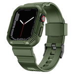 slomart kingxbar cyf537 oklepno ohišje 2v1 apple watch se, 8, 7, 6, 5, 4, 3, 2, 1 (45, 44, 42 mm) s trakom zeleno