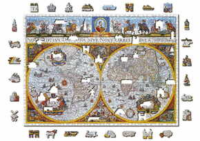 Wooden city Lesena sestavljanka Starodavni zemljevid Nova Terrarum 2v1