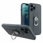 slomart Ring Case silikonski ovitek z oprijemom za prst in stojalom za Xiaomi Redmi Note 10 / Redmi Note 10S, temno moder