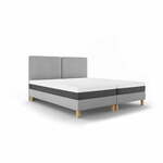 Svetlo siva zakonska postelja Mazzini Beds Lotus, 180 x 200 cm
