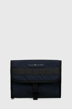 Kozmetična torbica Tommy Hilfiger mornarsko modra barva - mornarsko modra. Kozmetična torbica iz kolekcije Tommy Hilfiger. Model izdelan iz tekstilnega materiala.