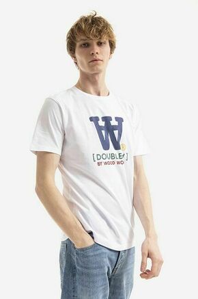Bombažna kratka majica Wood Wood Ace Typo T-shirt bela barva - bela. Kratka majica iz kolekcije Wood Wood