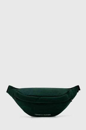 Torbica za okoli pasu Tommy Hilfiger zelena barva - zelena. Pasna torbica iz kolekcije Tommy Hilfiger. Model izdelan iz tekstilnega materiala.