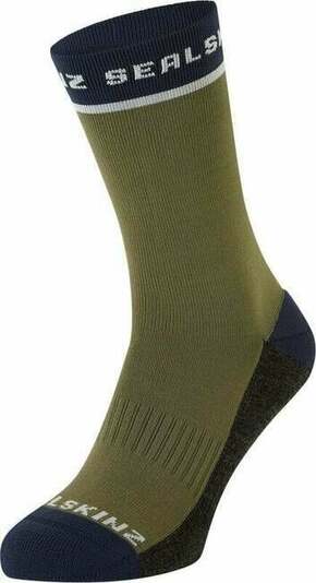 Sealskinz Foxley Mid Length Active Sock Olive/Grey/Navy/Cream L/XL Kolesarske nogavice