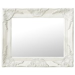 Stensko ogledalo v baročnem stilu 50x40 cm belo