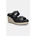 Usnjeni natikači Calvin Klein WEDGE SANDAL 50 - HE črna HW0HW02375