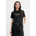Calvin Klein Jeans kratka majica ženska bombažna črna LV047F810G
