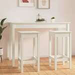 vidaXL Barski stol 2 kosa bele barve 40x40x78 cm trdna borovina