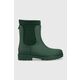 Gumijasti škornji Tommy Hilfiger Rain Boot Ankle ženski, zelena barva - zelena. Gumijasti škornji iz kolekcije Tommy Hilfiger. Model izdelan iz mat, enobarvnega materiala.