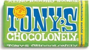 Tony's Chocolonely Temna čokolada 51% mandlji morska sol - 180 g