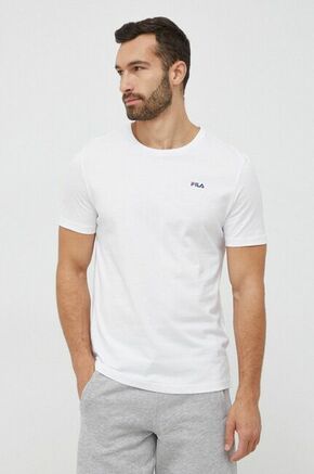 Bombažna kratka majica Fila 2-pack bela barva - bela. Kratka majica iz kolekcije Fila. Model izdelan iz enobarvne pletenine.