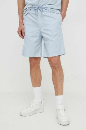 Bombažne kratke hlače United Colors of Benetton - modra. Kratke hlače iz kolekcije United Colors of Benetton. Model izdelan iz gladke tkanine. Model iz izjemno udobne bombažne tkanine.