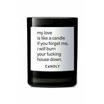 Candly dišeča sojina sveča My love is like a candle - črna. Dišeča sveča iz kolekcije Candly. Model izdelan iz stekla.