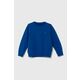 Otroški bombažen pulover Guess L4YQ05 KAD73 - modra. Otroški pulover iz kolekcije Guess, izdelan iz tanke, elastične pletenine. Material z optimalno elastičnostjo zagotavlja popolno svobodo gibanja.