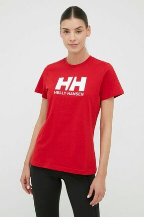 Bombažen t-shirt Helly Hansen rdeča barva - rdeča. Kratka majica iz kolekcije Helly Hansen. Model izdelan iz tanke
