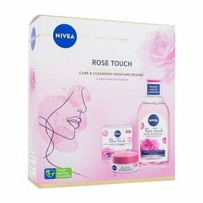 Nivea Rose Touch Care &amp; Cleansing Skincare Regime dnevna krema za obraz za vse tipe kože 50 ml poškodovana škatla za ženske