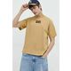 Bombažna kratka majica Vans moški, rumena barva - rumena. Lahkotna majica iz kolekcije Vans, izdelana iz tanke, elastične pletenine. Model iz zračne bombažne tkanine.