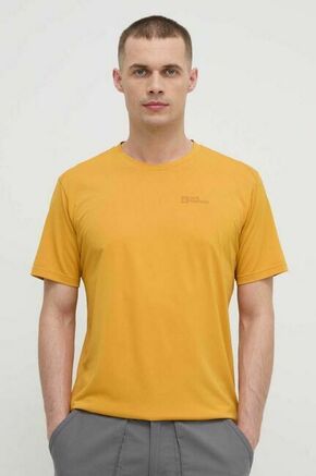 Športna kratka majica Jack Wolfskin Delgami rumena barva - rumena. Športna kratka majica iz kolekcije Jack Wolfskin. Model izdelan iz hitrosušečega materiala.