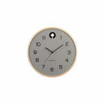 Stenska ura Karlsson Natural Cuckoo - siva. Stenska ura iz kolekcije Karlsson. Model izdelan iz brezovega lesa.