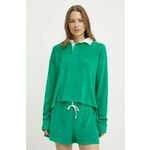 Majica z dolgimi rokavi Polo Ralph Lauren ženska, zelena barva, 211936223 - zelena. Majica z dolgimi rokavi iz kolekcije Polo Ralph Lauren, izdelana iz tanke, elastične pletenine. Model iz izjemno udobne tkanine z visoko vsebnostjo bombaža.