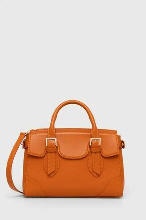 Usnjena torbica Guess DIANA oranžna barva