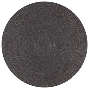 VidaXL Preproga iz jute okrogla ročno delo 150 cm temno siva
