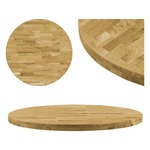 VIDAXL Površina za mizo trden hrastov les okrogla 44 mm 900 mm