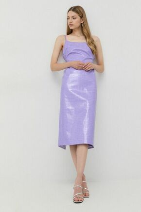 Obleka Bardot vijolična barva