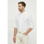 Bombažna srajca Just Cavalli moška, bela barva - bela. Srajca iz kolekcije Just Cavalli, izdelana iz tkanine z dekorativnim vezenjem. Model iz zračne bombažne tkanine.