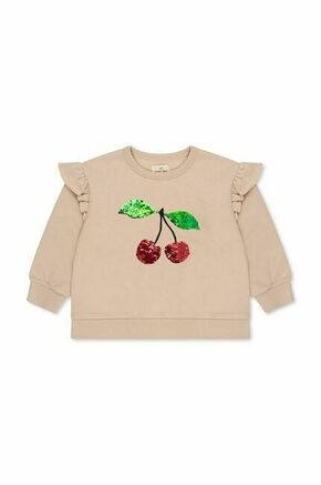 Otroški pulover Konges Sløjd bež barva - bež. Otroški pulover iz kolekcije Konges Sløjd. Model izdelan iz pletenine s potiskom.