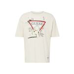 Bombažna kratka majica Guess Guess x Banksy moška, bež barva - bež. Kratka majica iz kolekcije Guess, izdelana iz tanke, elastične pletenine. Model iz izjemno udobne bombažne tkanine, ki je zračna.