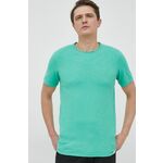 Bombažna kratka majica United Colors of Benetton zelena barva - zelena. Lahkotna kratka majica iz kolekcije United Colors of Benetton. Model izdelan iz tanke, elastične pletenine.