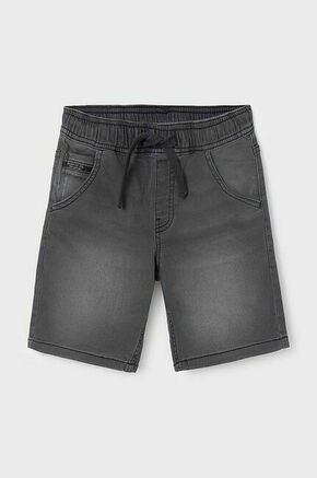 Otroške kratke hlače Mayoral joggersy denim siva barva - siva. Kratke hlače iz kolekcije Mayoral. Model izdelan iz pletenega denima.